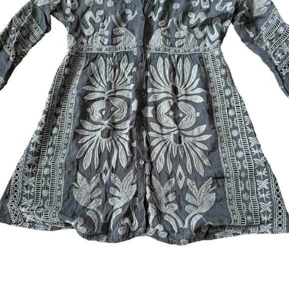Johnny Was Grey Embroidered Top - Picture 3 of 11